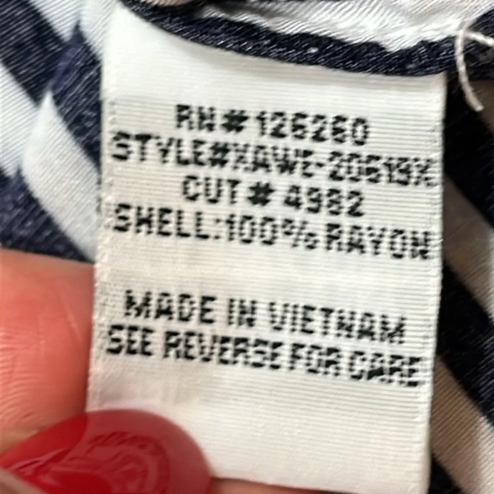 New leaf black vertical striped rayon BLOUSE pink blue floral embroidery 2XL XXL - Picture 9 of 14